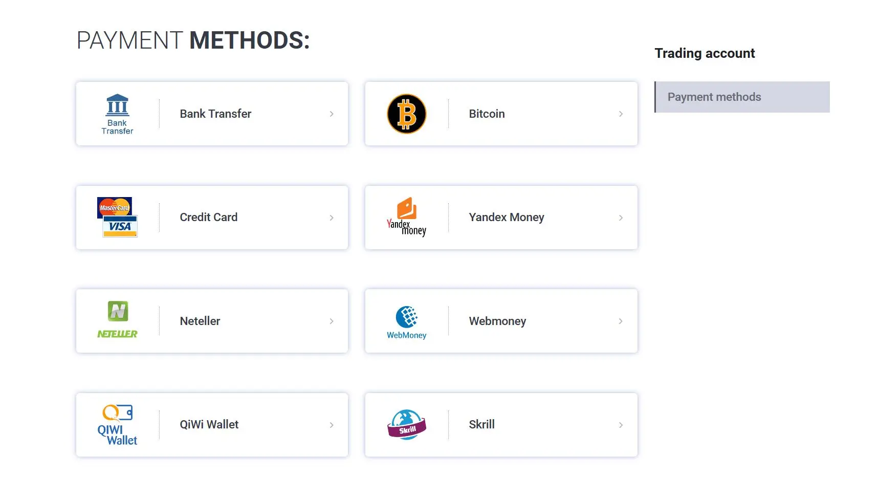 Payment methods