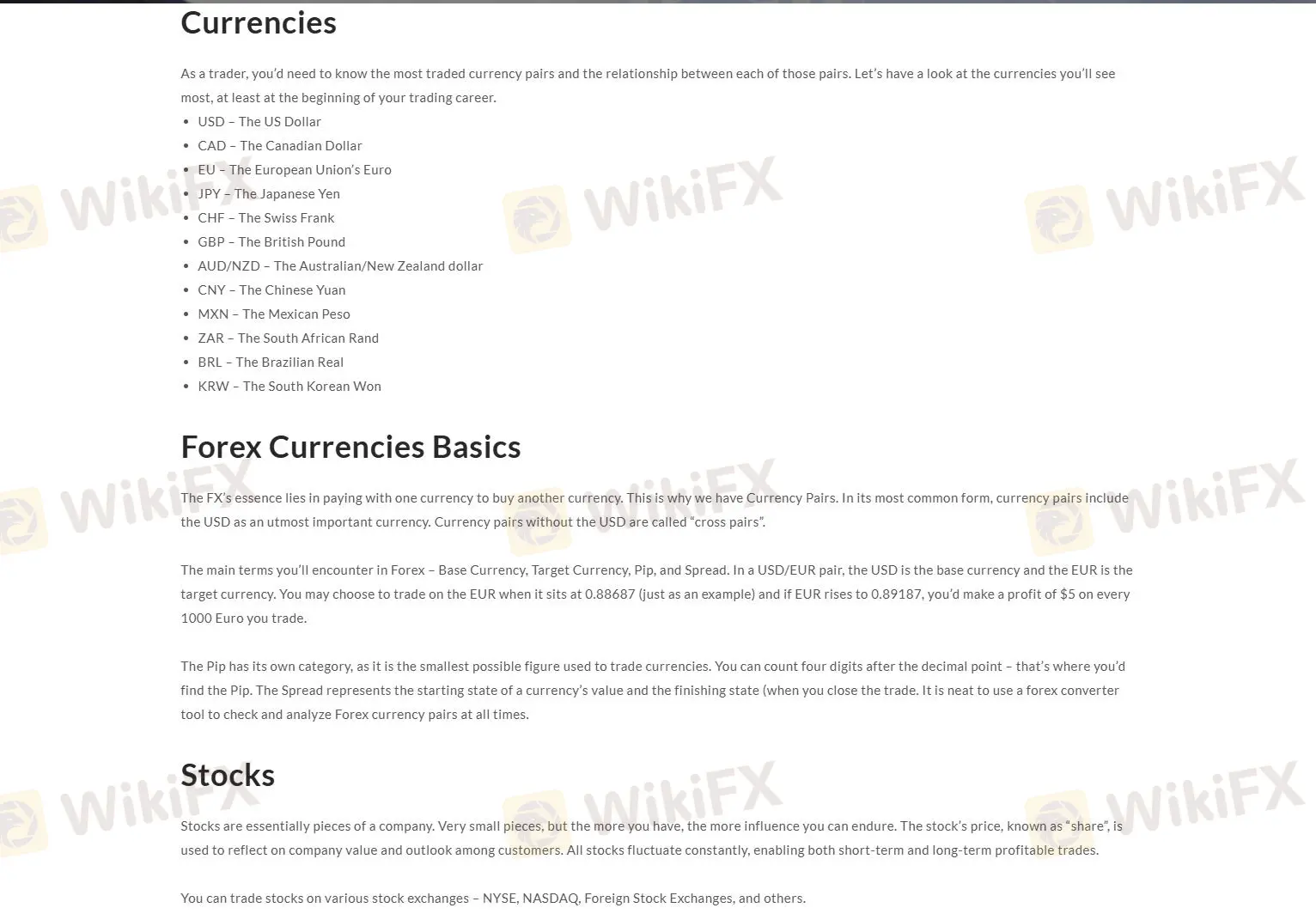 What Can I Trade on FOREXSTAR?