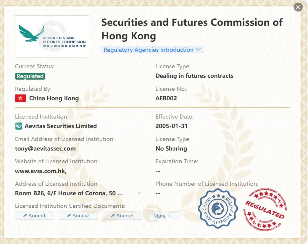 受SFC监管 受SFC监管