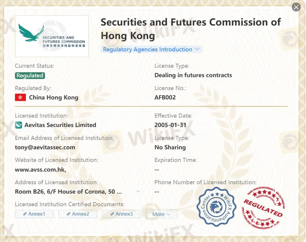 受SFC監管 受SFC監管