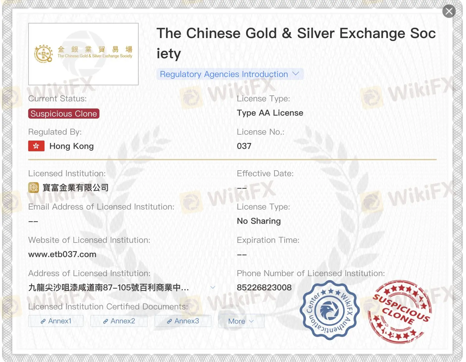 Suspicious clone CGSE license