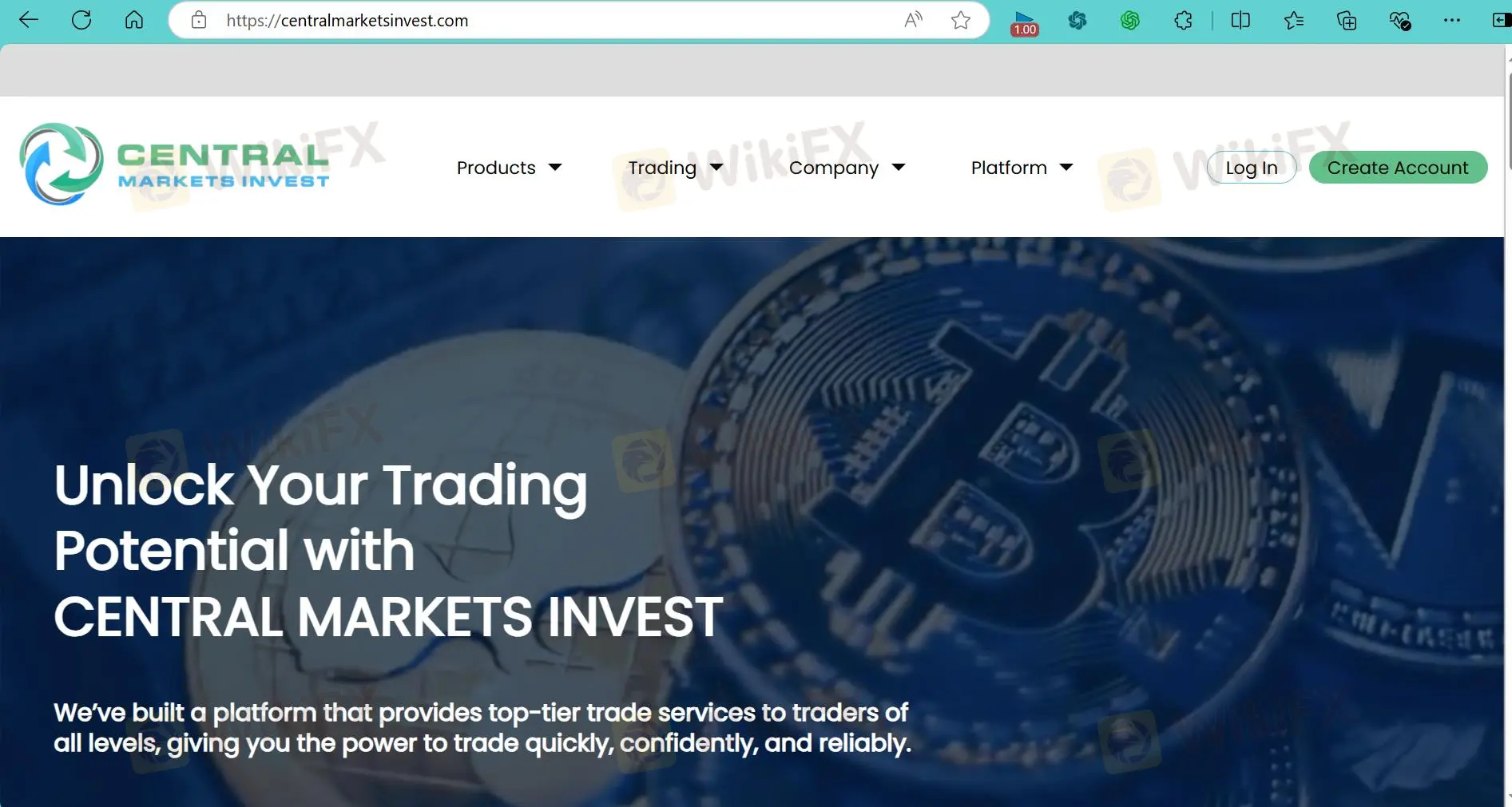 Central Market Invest's homepage