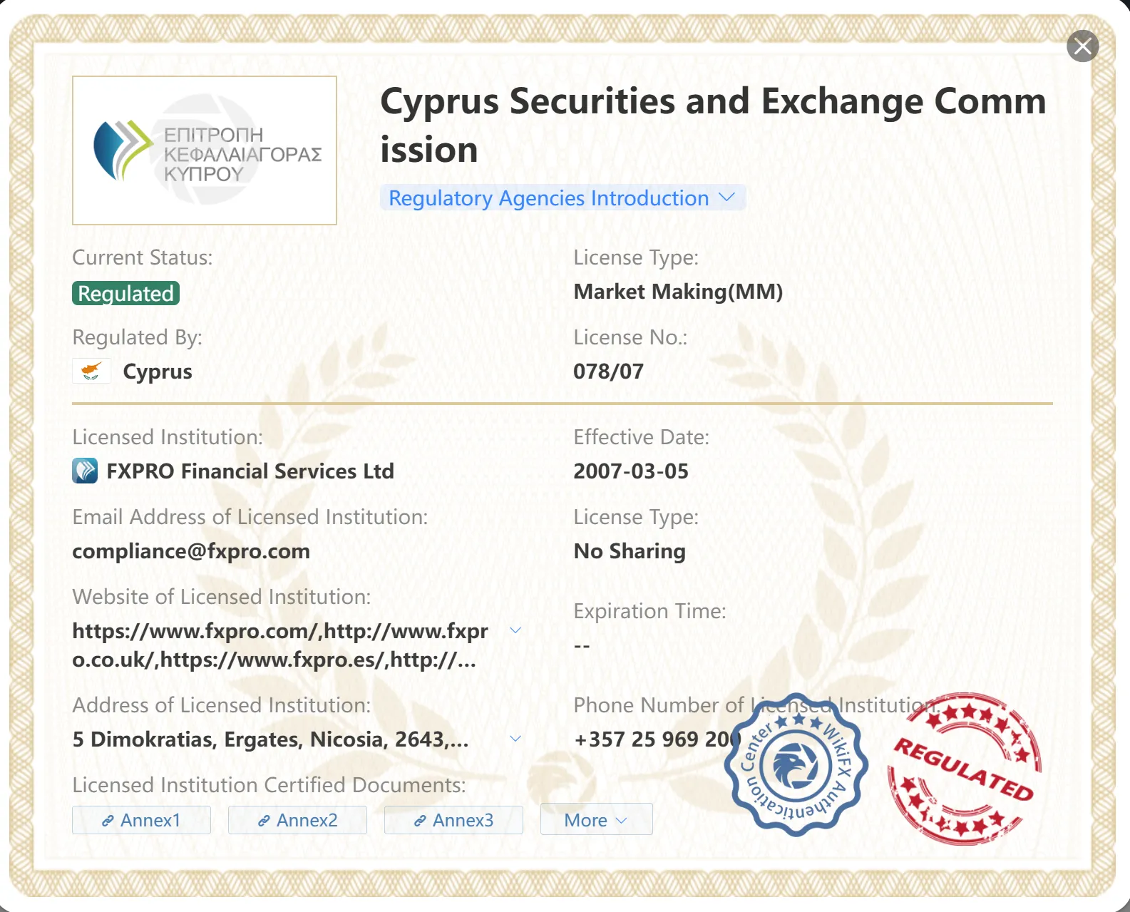 Regulated by CySEC Regulated by CySEC