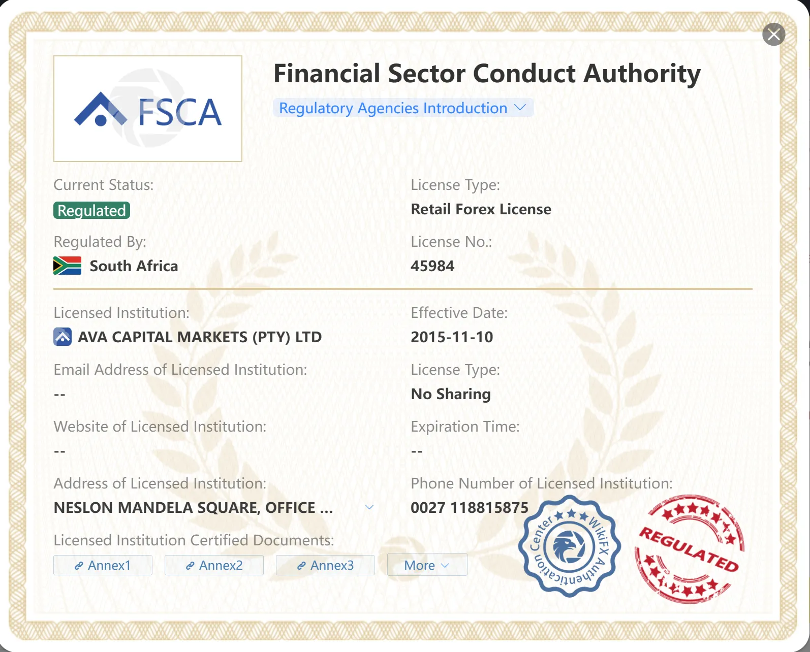 Regulated by FSCA Regulated by FSCA