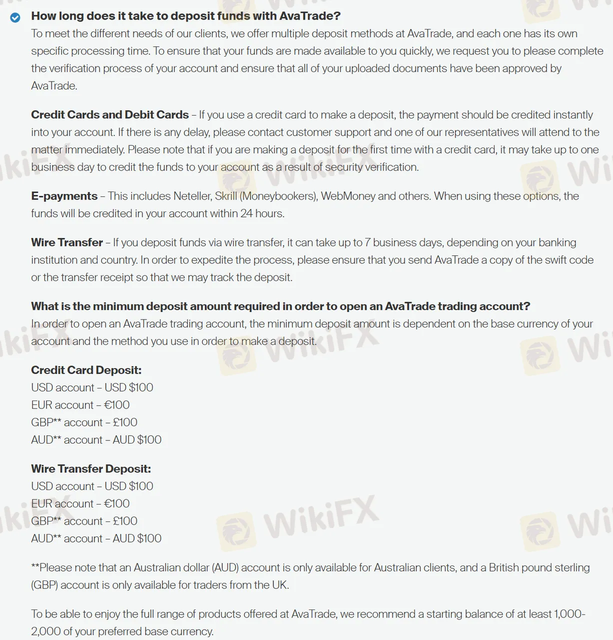 Deposit & Withdrawal Deposit & Withdrawal