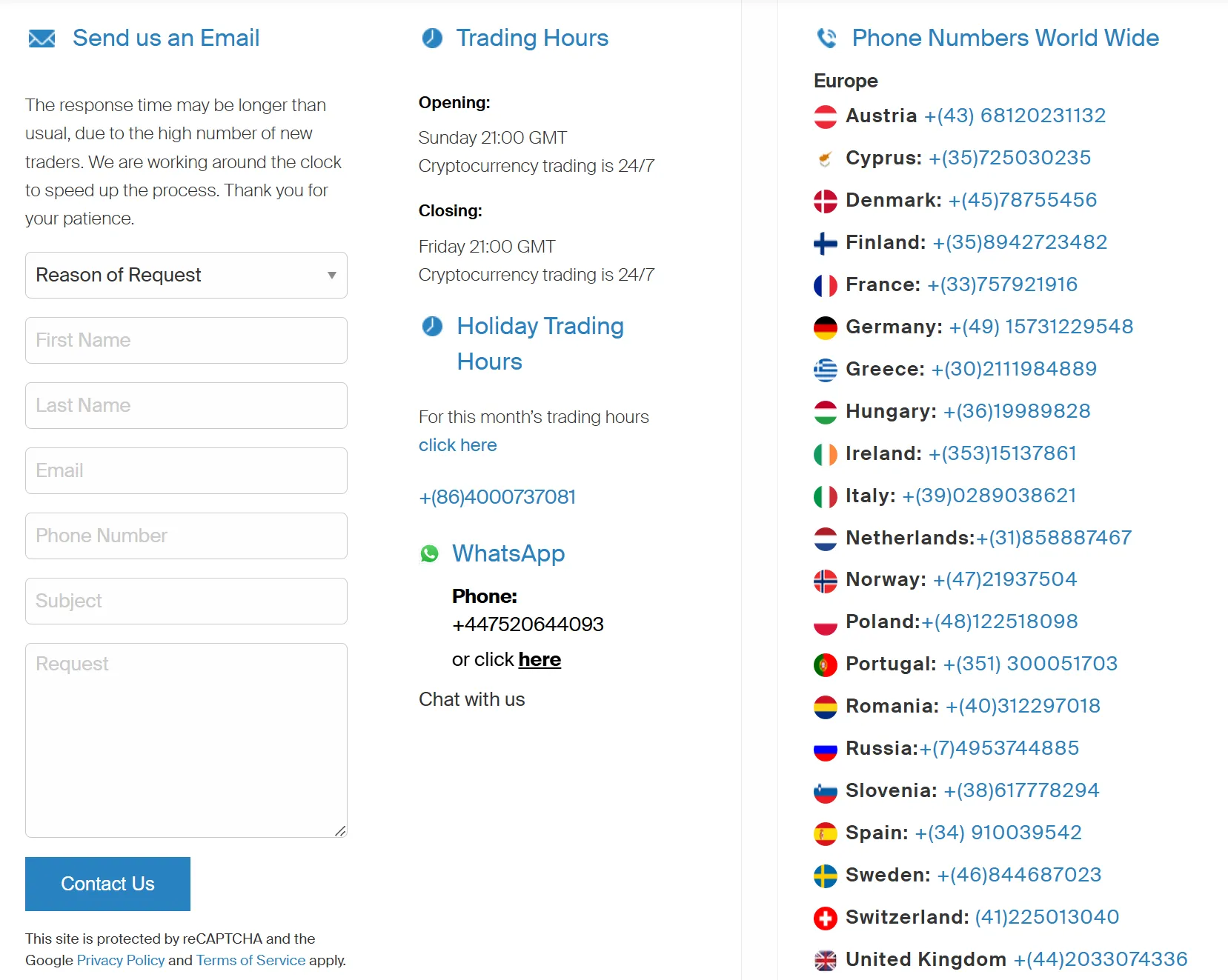 Contact info Contact info