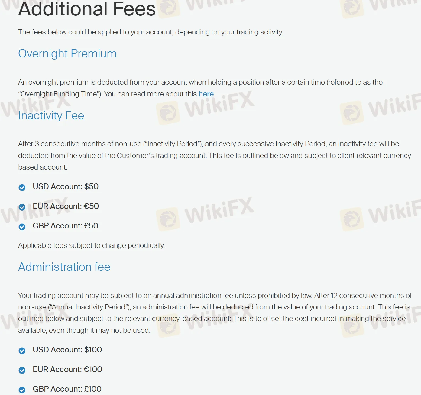 Additional fees Additional fees