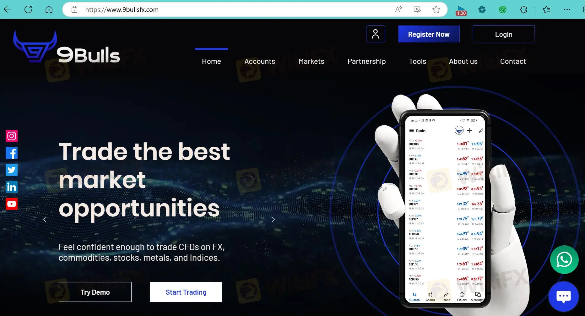 9Bulls' page d'accueil