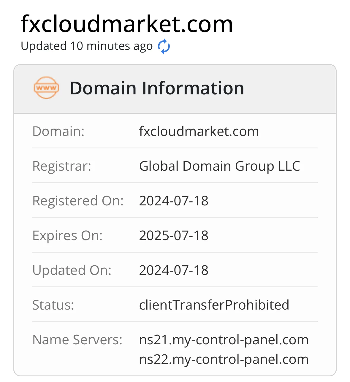 Domain information Domain information