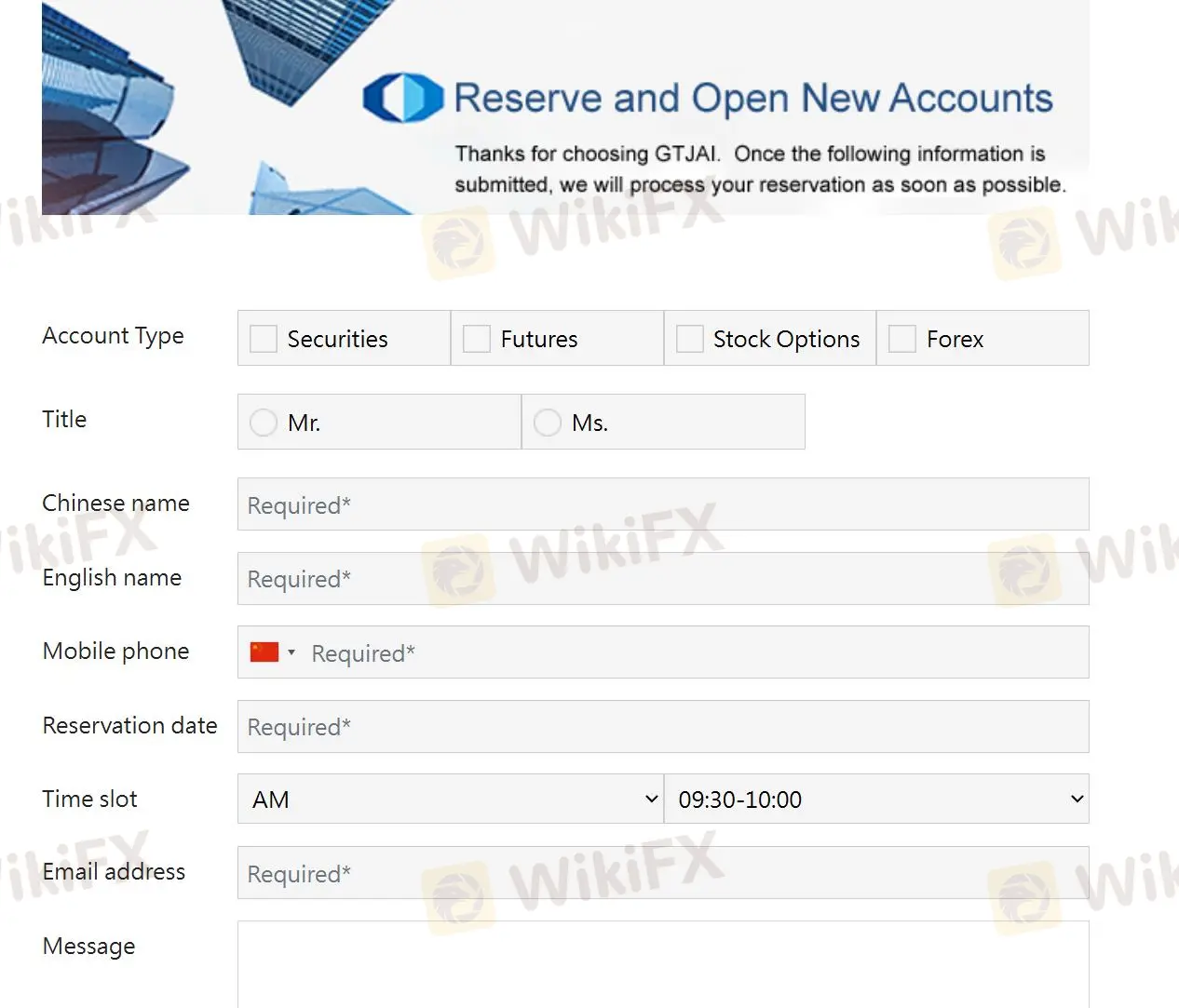 Account opening