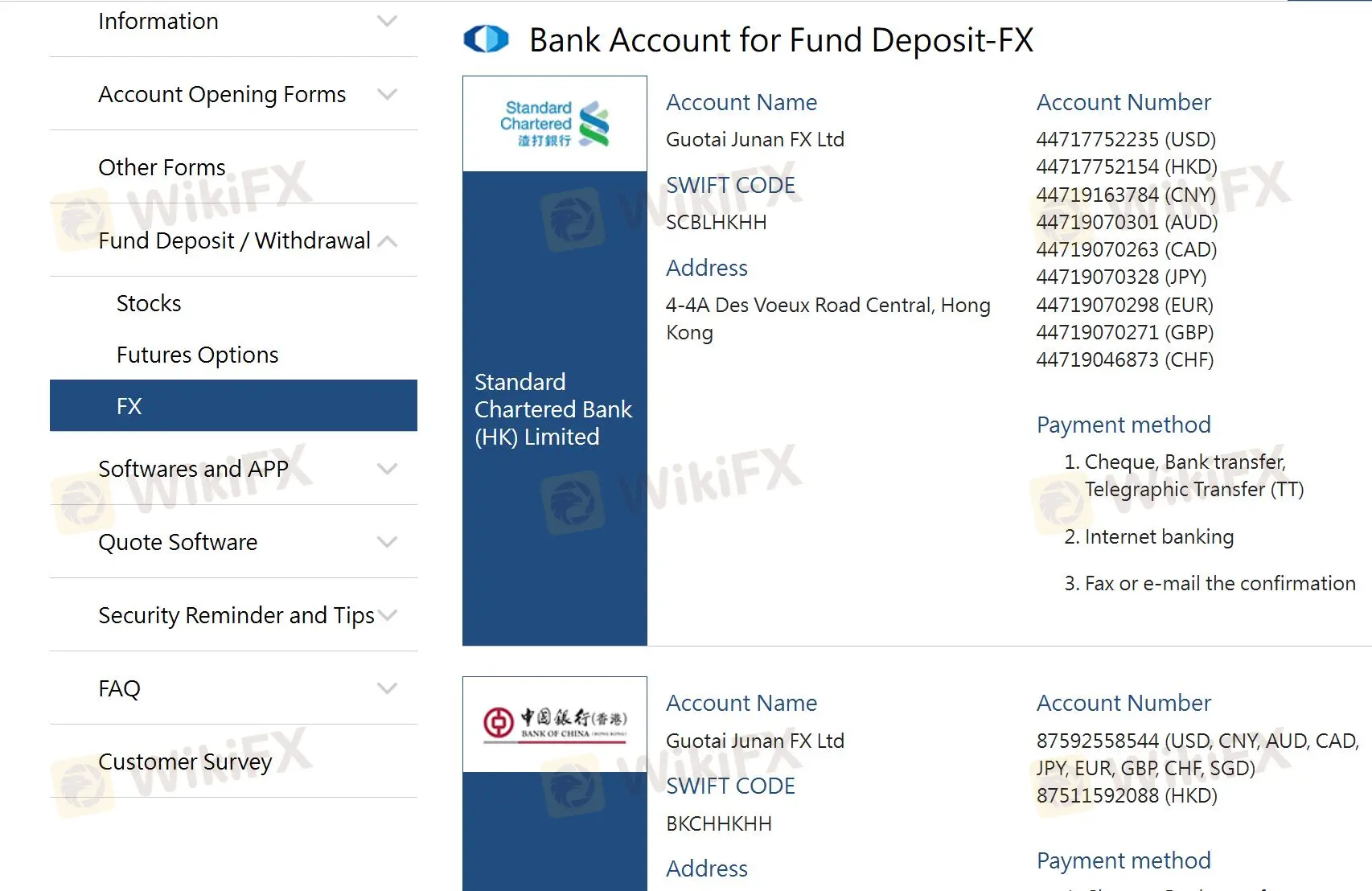 Deposit and Withdrawal
