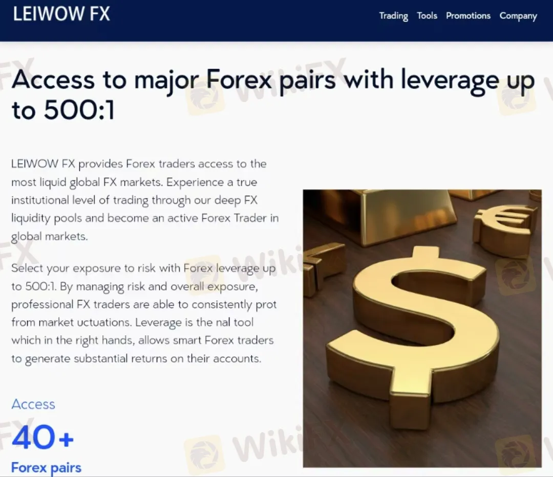 O que posso negociar na LEIWOW FX?