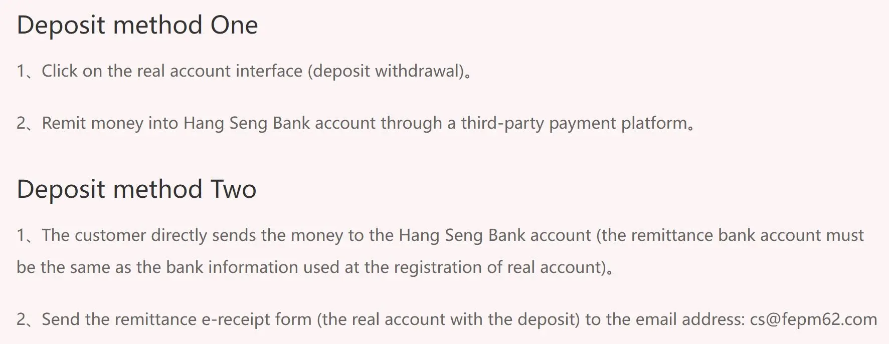 Deposit and Withdrawal Deposit and Withdrawal