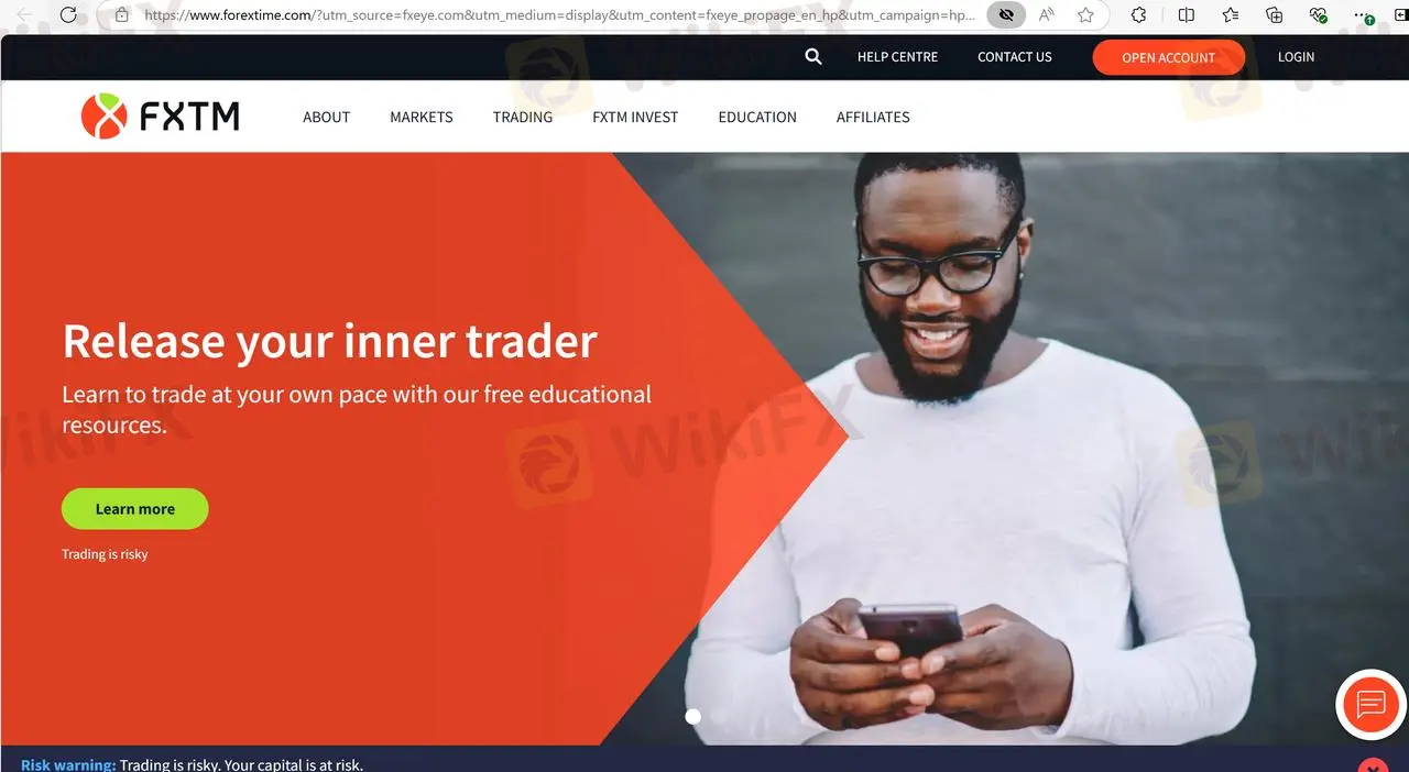 FXTM's homepage FXTM's homepage