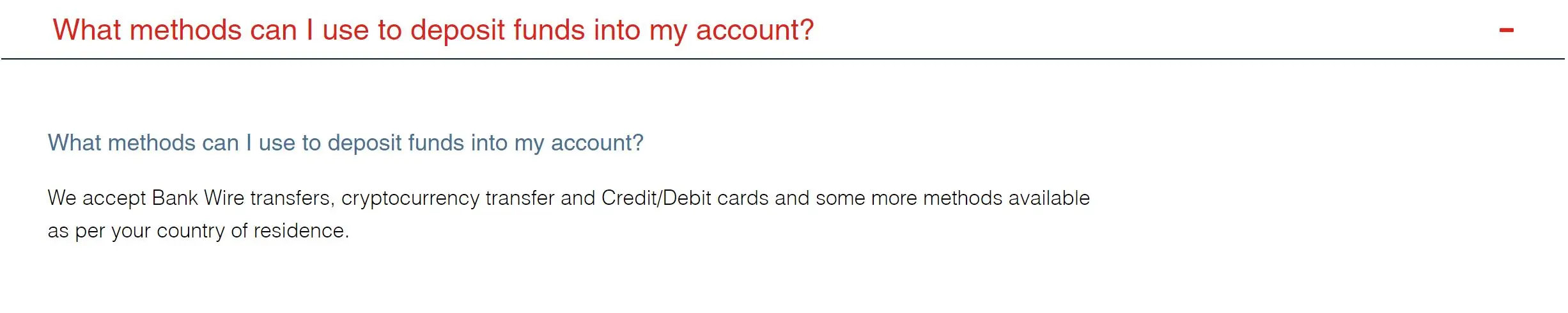 Deposit and Withdrawal