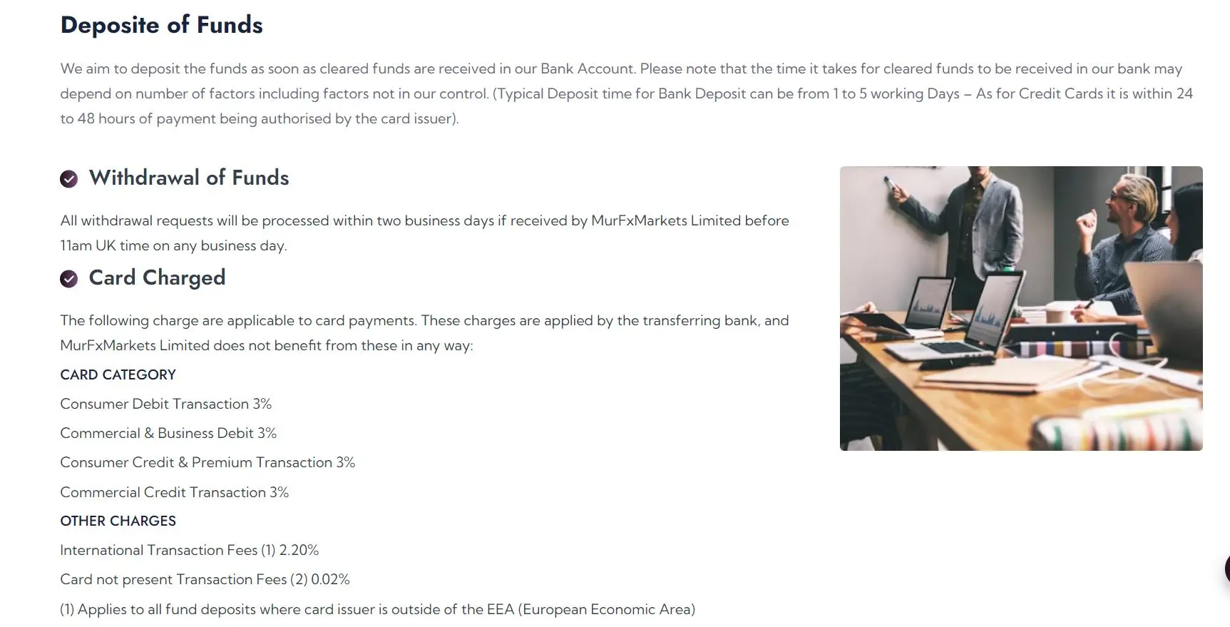 Deposit and Withdrawal Deposit and Withdrawal