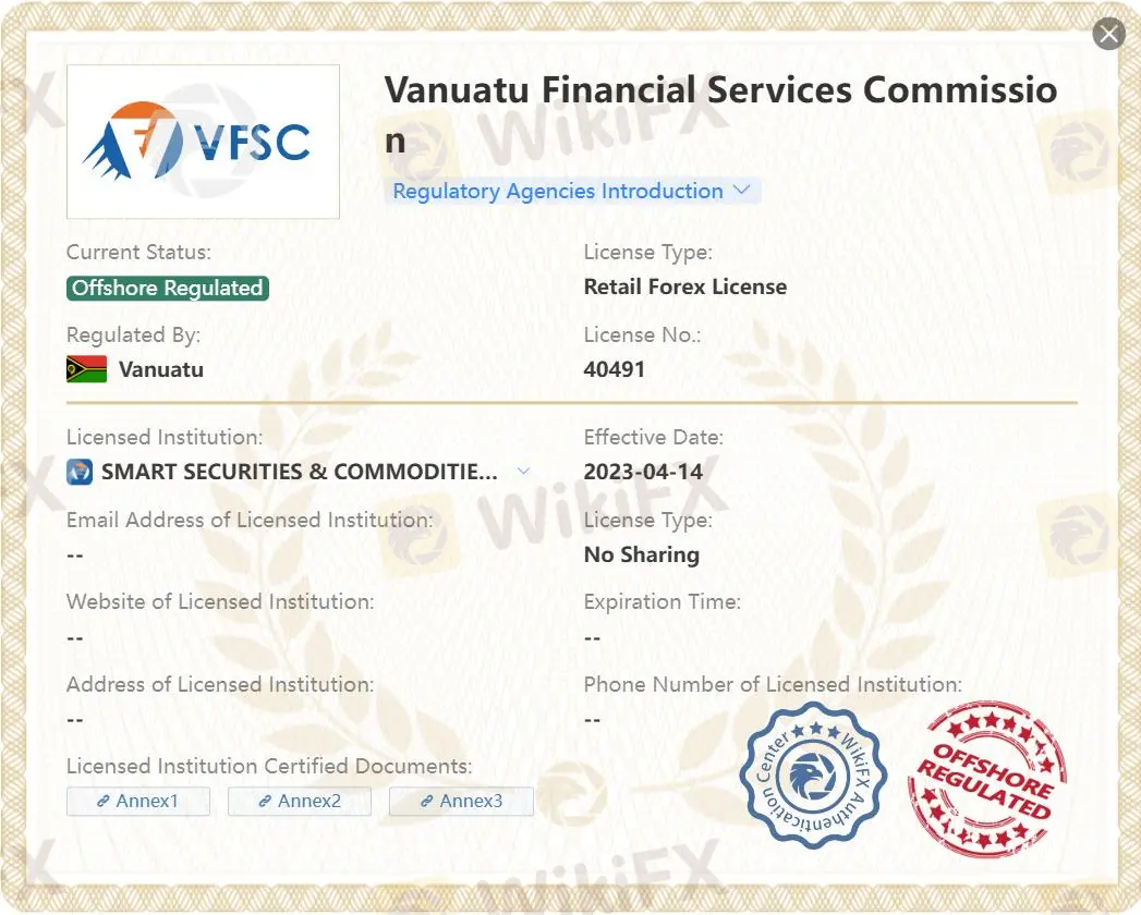 Offshore regulated by VFSC