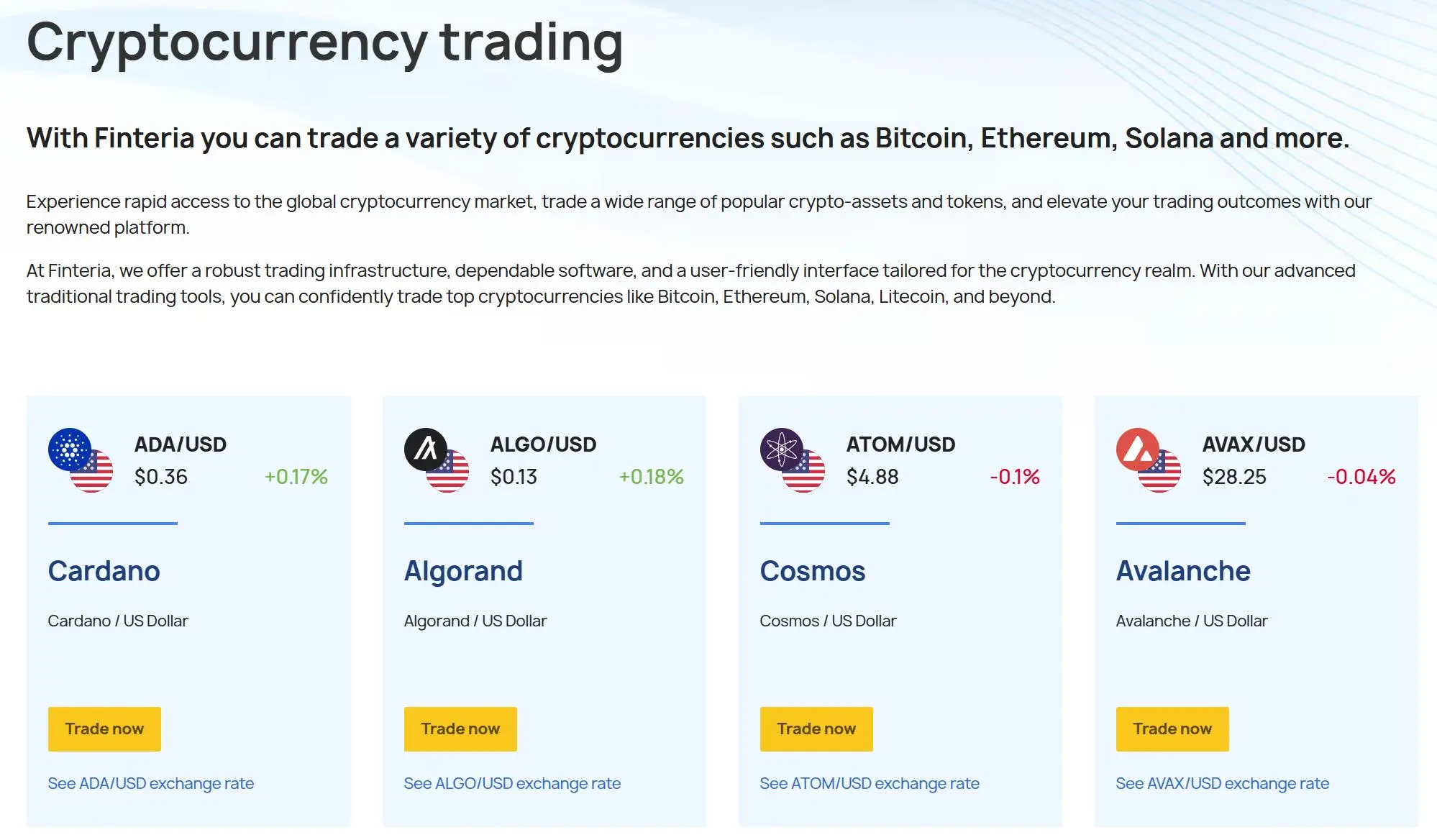 What Can I Trade on Finteria? What Can I Trade on Finteria?