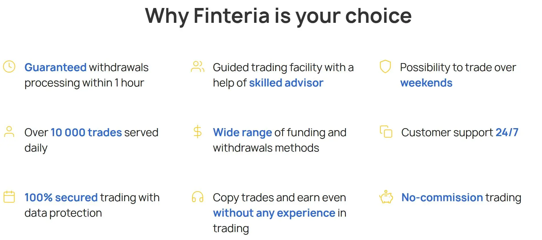 Finteria 费用 Finteria 费用