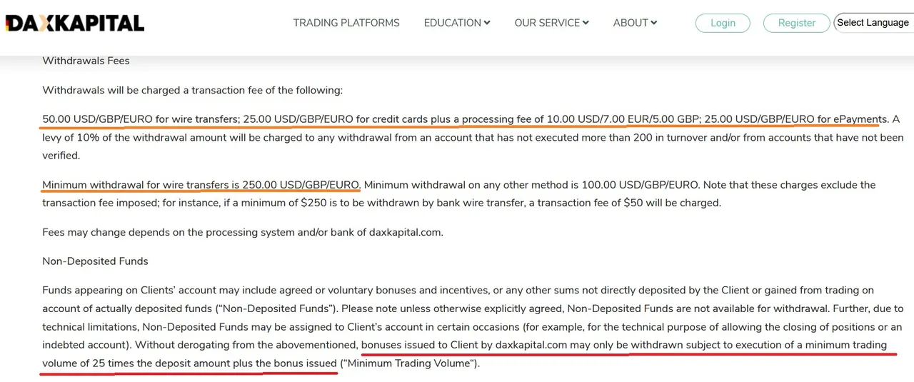 Deposit and Withdrawal