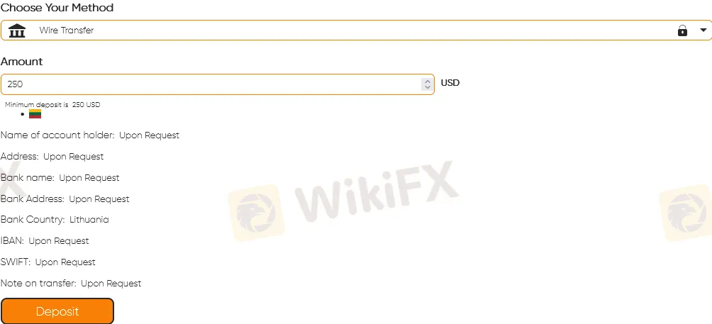 Deposit and Withdrawal Deposit and Withdrawal