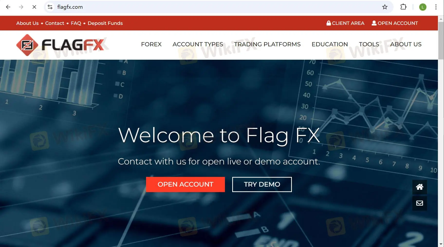 Flag FX's homepage