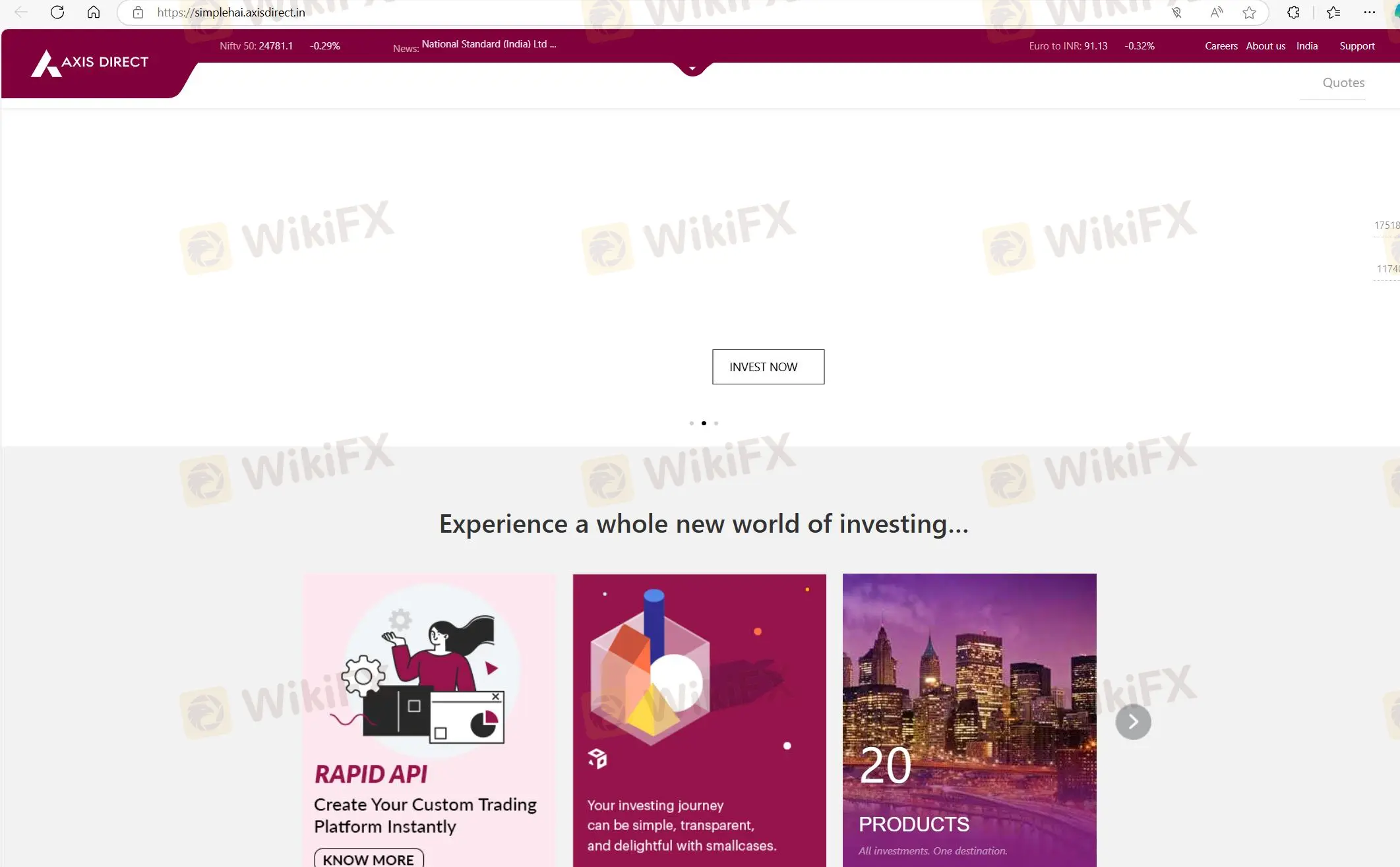AxisDirects homepage