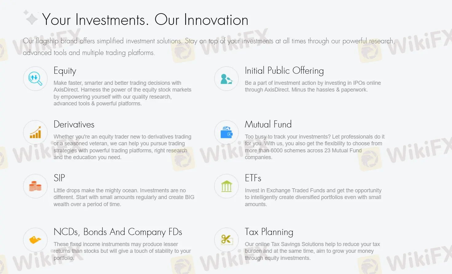 在AxisDirect上可以交易什么？