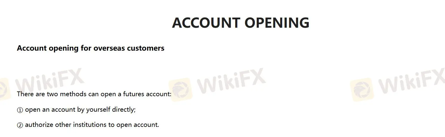 Account opening