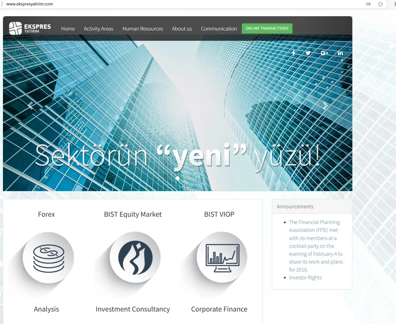 EKSPRES YATIRIM's homepage