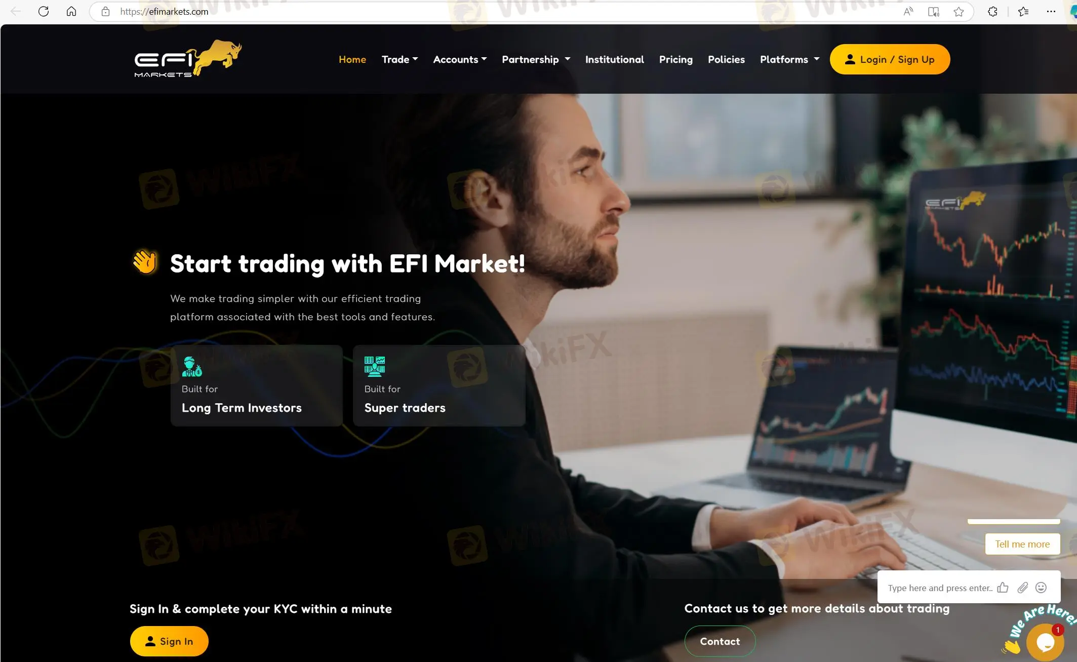 Página principal de EFI MARKETS