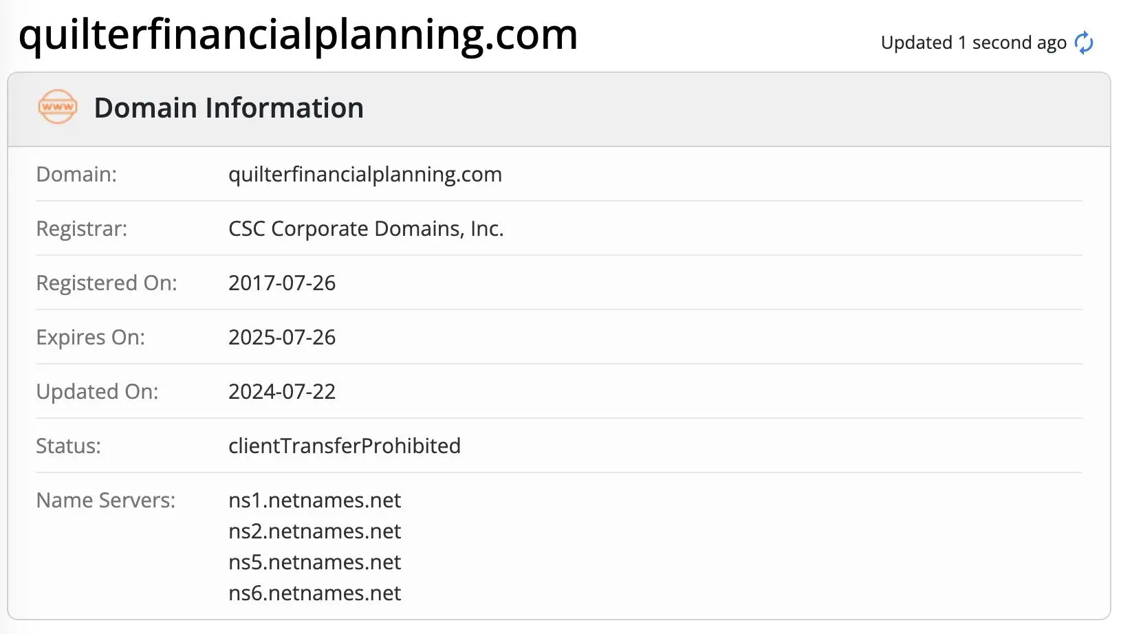 Domain information Domain information