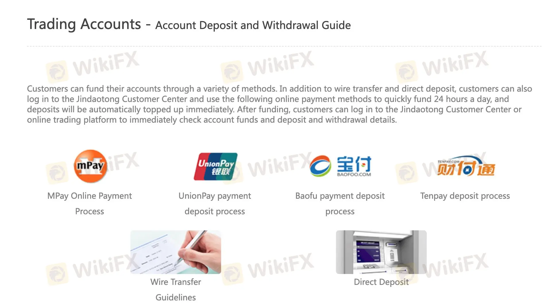 Deposit and Withdrawal