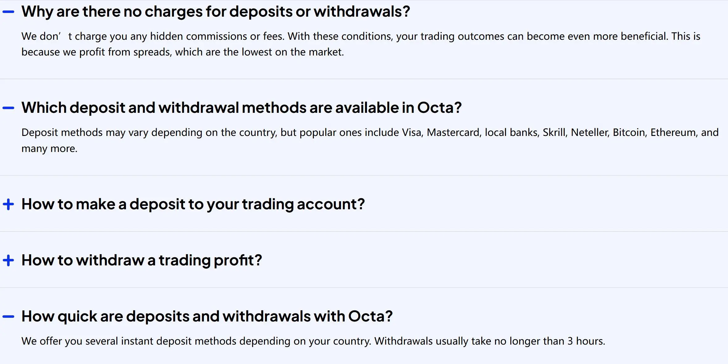 Deposit and Withdrawal Deposit and Withdrawal