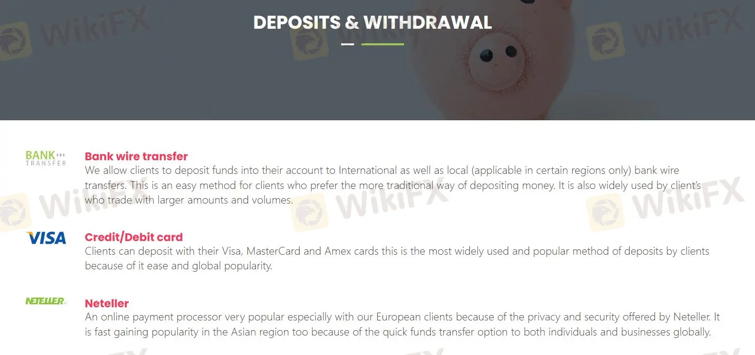 Deposit and Withdrawal Deposit and Withdrawal