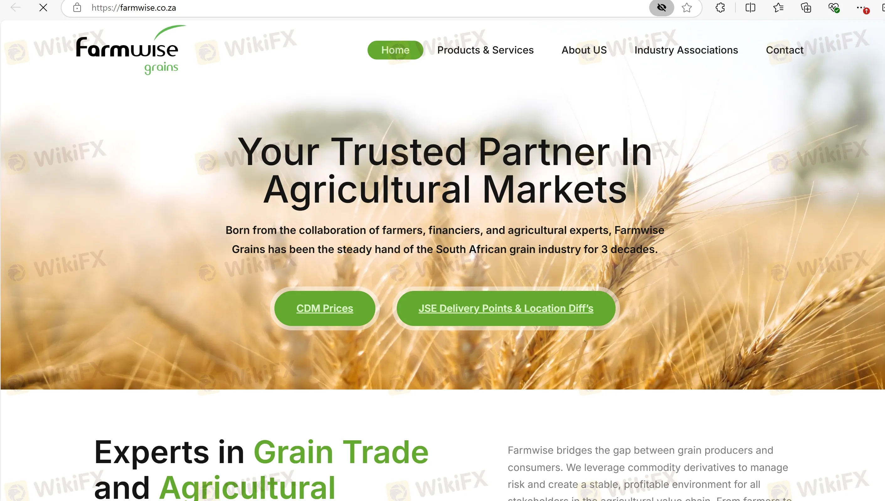 Farmwises homepage