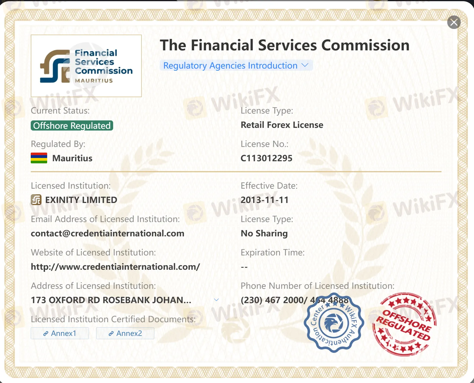 Regulated by FSC Regulated by FSC