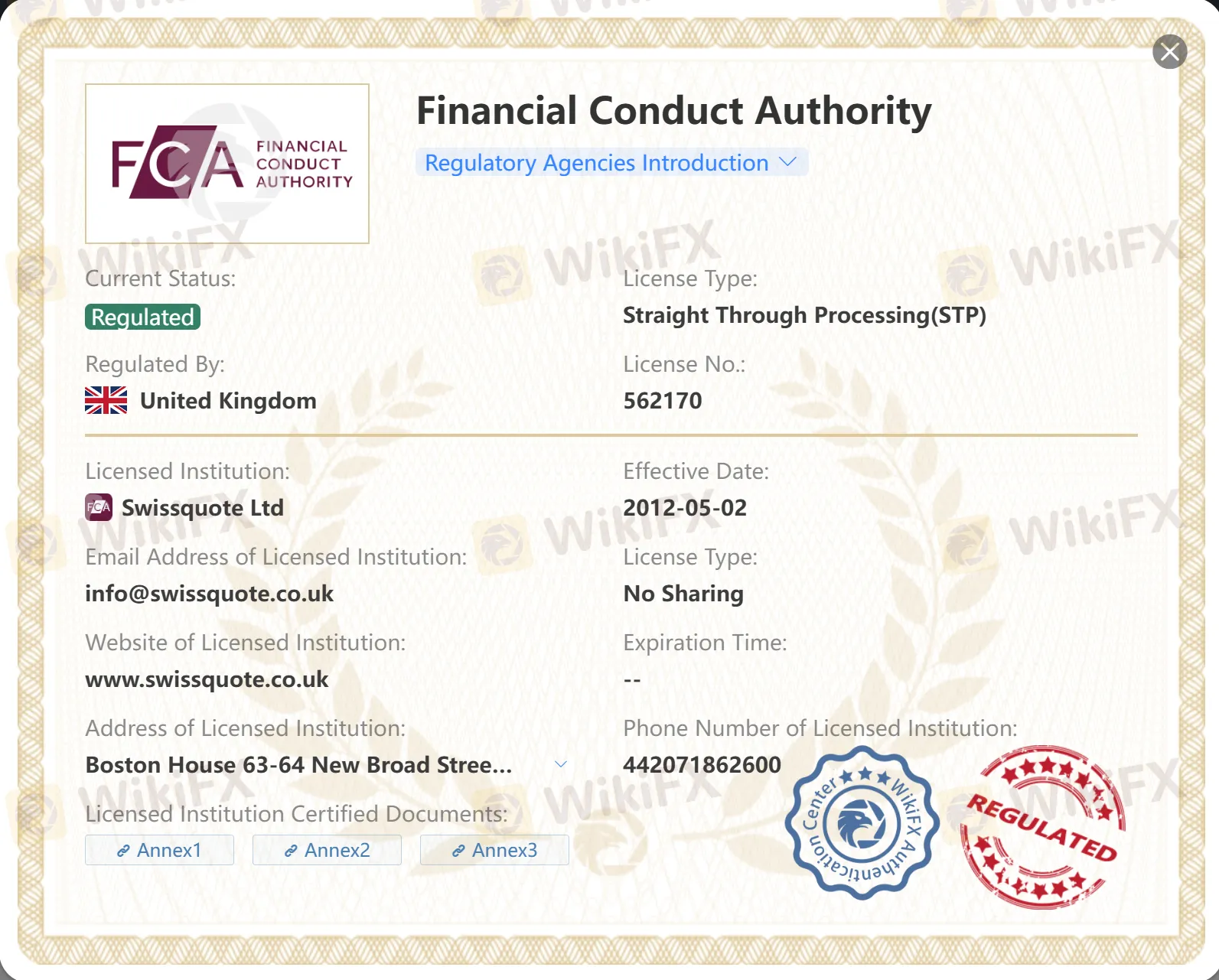 Regulated by FCA