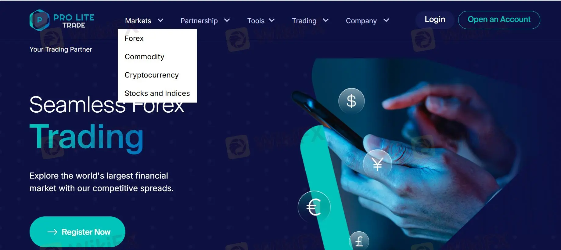 Que puis-je négocier sur Pro Lite Trade?