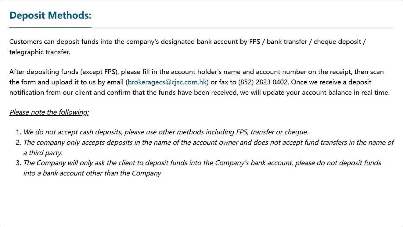 Deposit and Withdrawal Deposit and Withdrawal