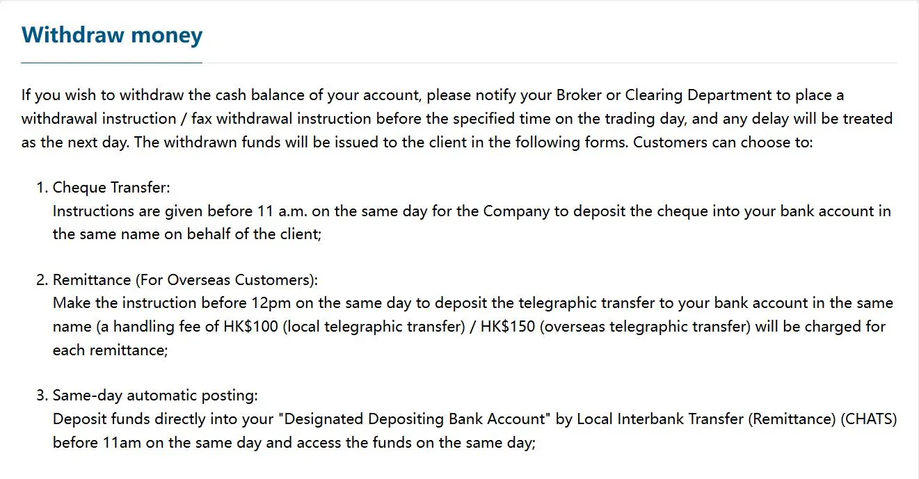 Deposit and Withdrawal Deposit and Withdrawal