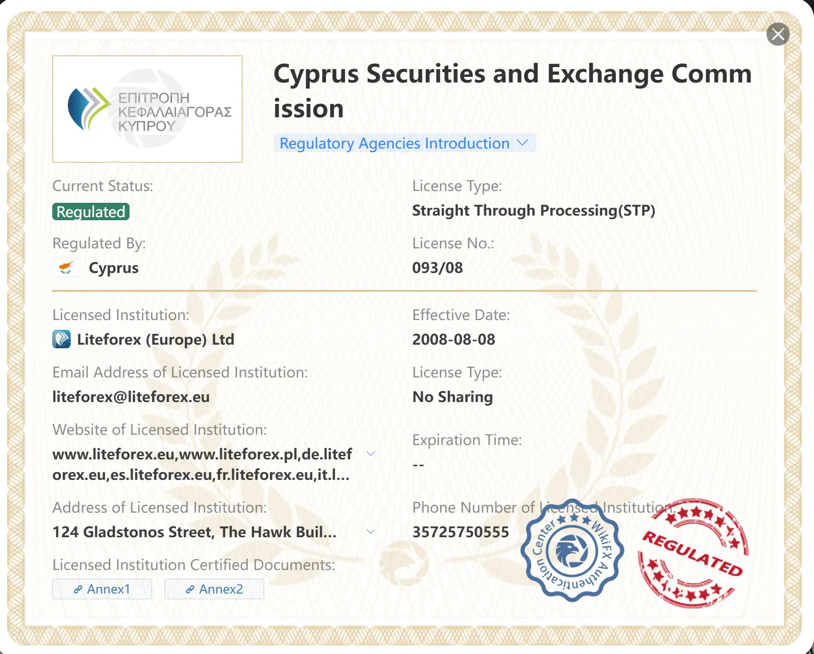 Regulated by CySEC Regulated by CySEC