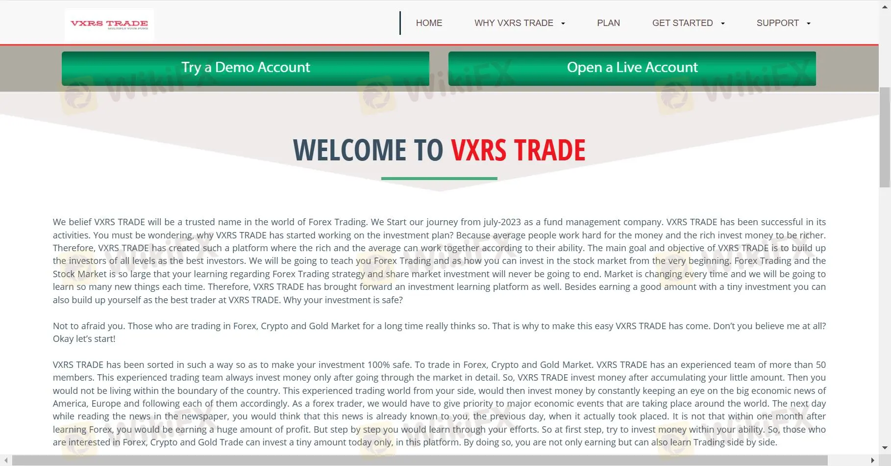 What can I Trade on VXRS TRADE?