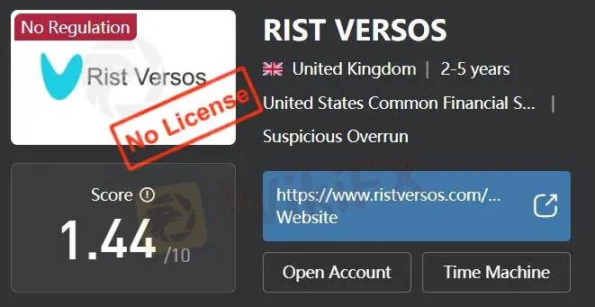 RIST VERSOS是一家在英國註冊的經紀公司。它提供的交易工具包括貨幣對、商品、指數、現貨白銀、現貨黃金等。特別值得注意的是，許多交易者提到了提款問題，有些人甚至懷疑該公司是詐騙公司。該公司的工作人員在Facebook、Telegram和WhatsApp上與交易者聊天，向他們展示虛假的利潤圖片，吸引他們存款。但是當交易者想要提款時，他們的提款請求被拒絕。然後他們發現他們帳戶中的資金已經在沒有他們自己的交易的情況下被耗盡。優點和缺點 優點 缺點 多種工具 無監管 涉嫌詐騙公司 RIST VERSOS是否合法？