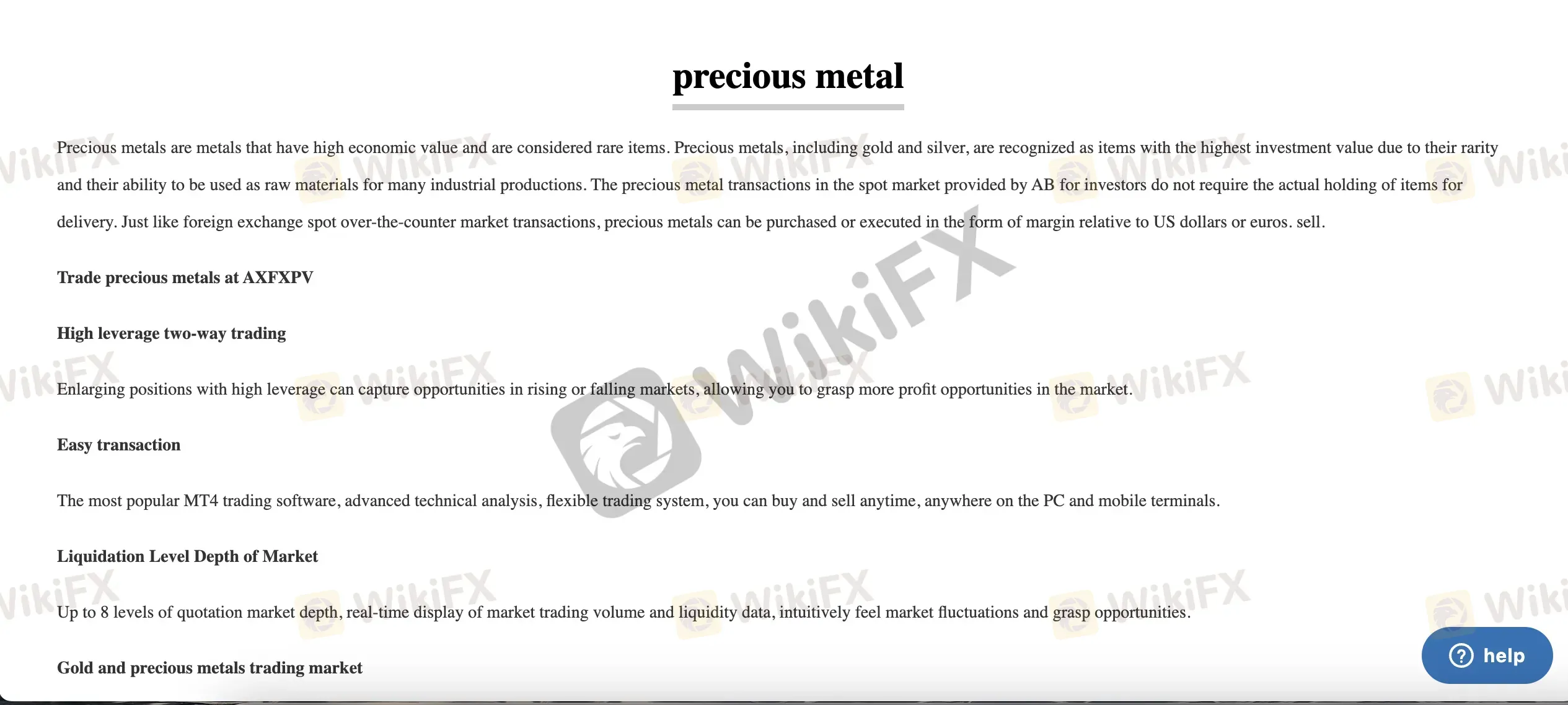 Precious metals