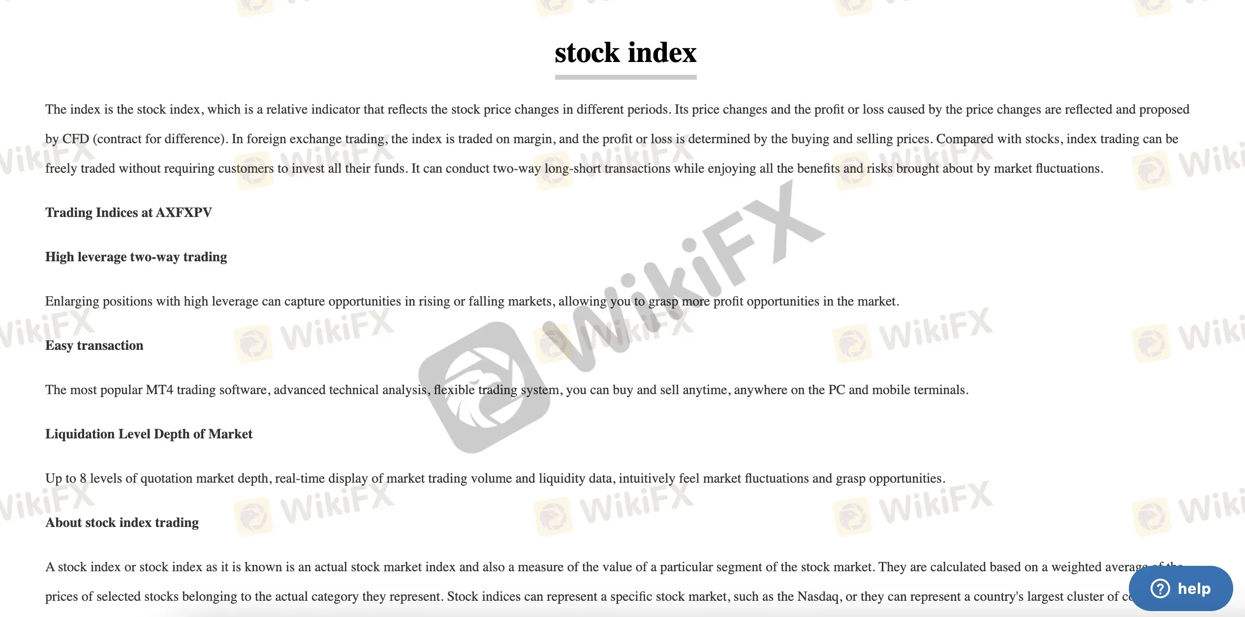 Stock index
