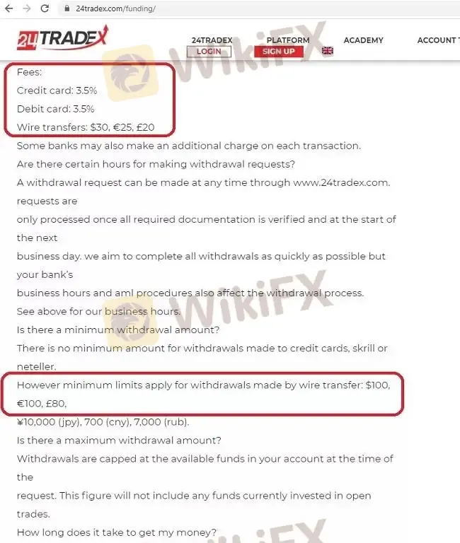 Deposit and Withdrawal
