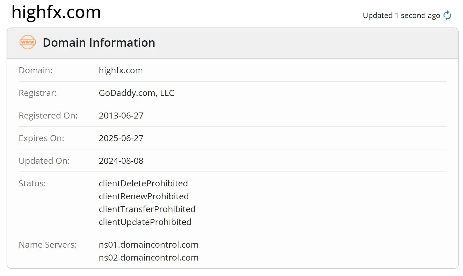 Domain information Domain information