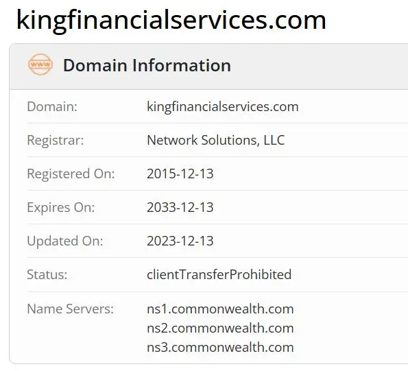 KING FINANCIAL SERVICES Information KING FINANCIAL SERVICES Information