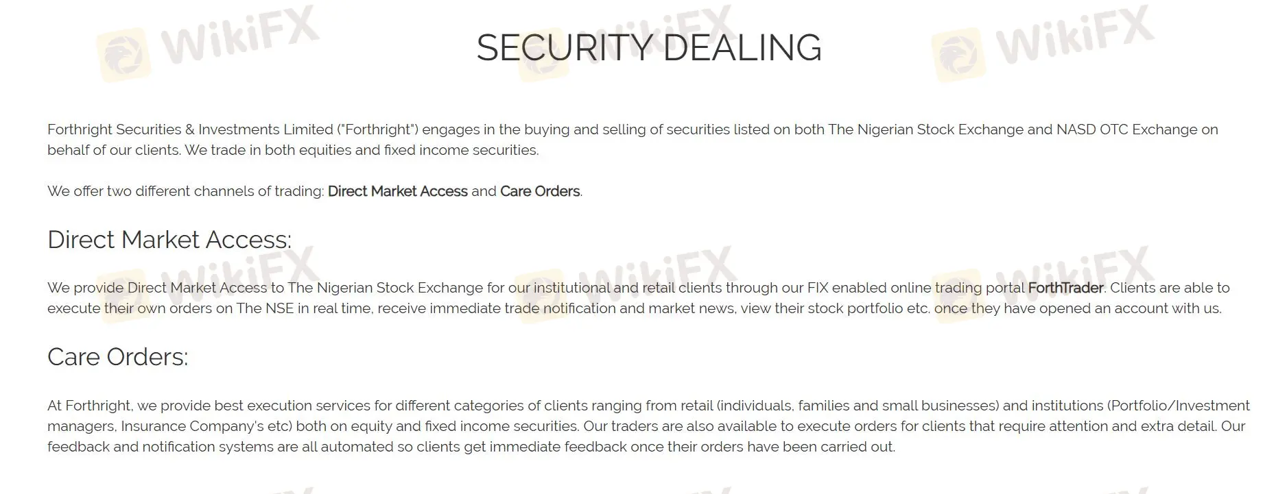 Que puis-je trader sur Forthright Securities ? Que puis-je trader sur Forthright Securities ?